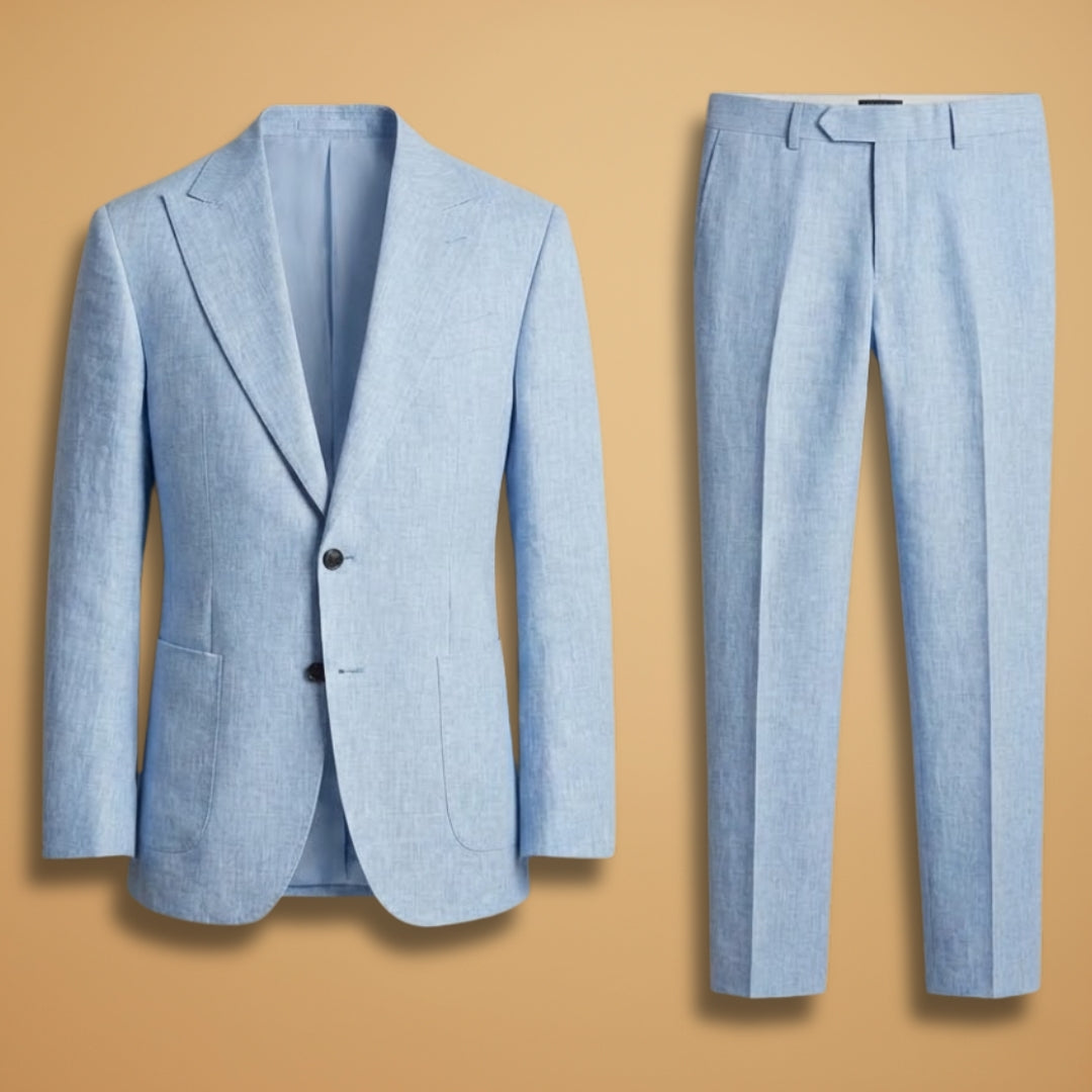 Alessio - Herren Zweiteiler Slim Fit mit Strukturierten Schultern
