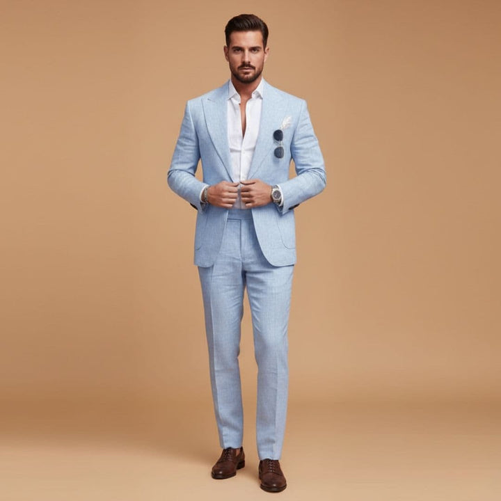 Alessio - Herren Zweiteiler Slim Fit mit Strukturierten Schultern