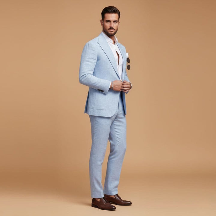 Alessio - Herren Zweiteiler Slim Fit mit Strukturierten Schultern