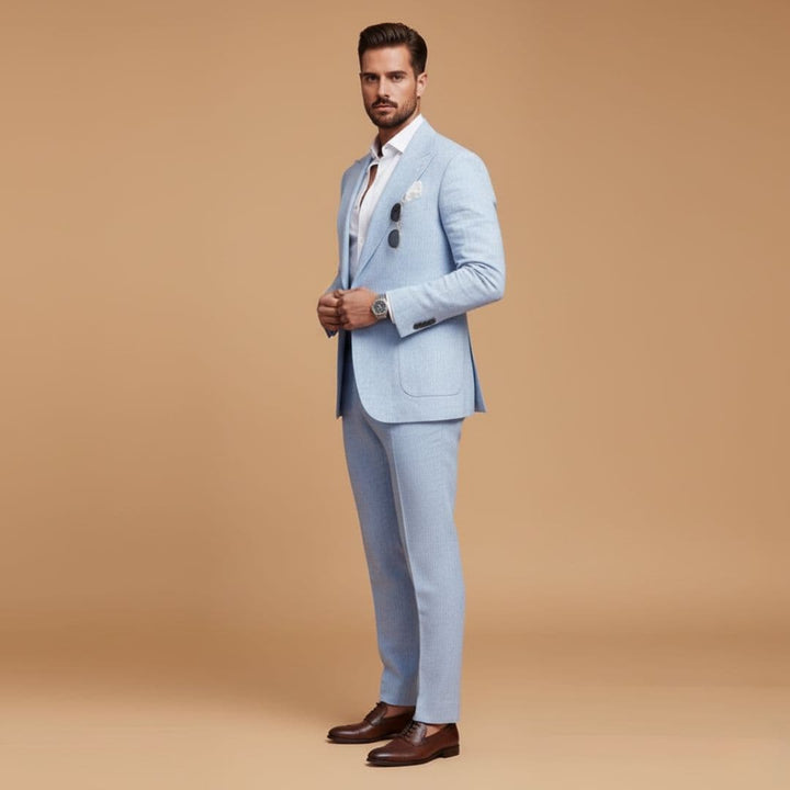 Alessio - Herren Zweiteiler Slim Fit mit Strukturierten Schultern