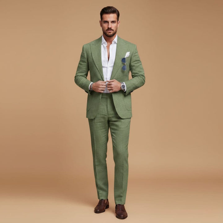 Alessio - Herren Zweiteiler Slim Fit mit Strukturierten Schultern