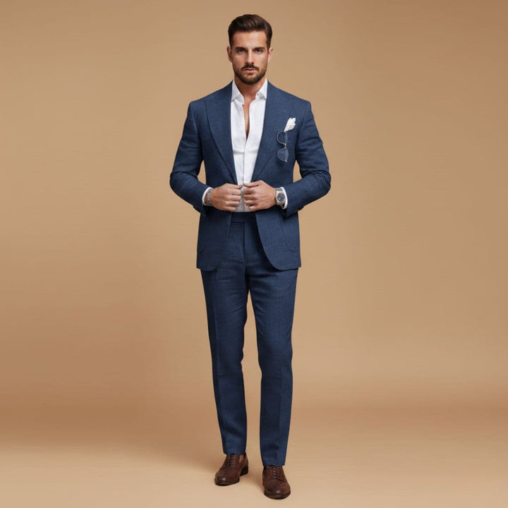 Alessio - Herren Zweiteiler Slim Fit mit Strukturierten Schultern