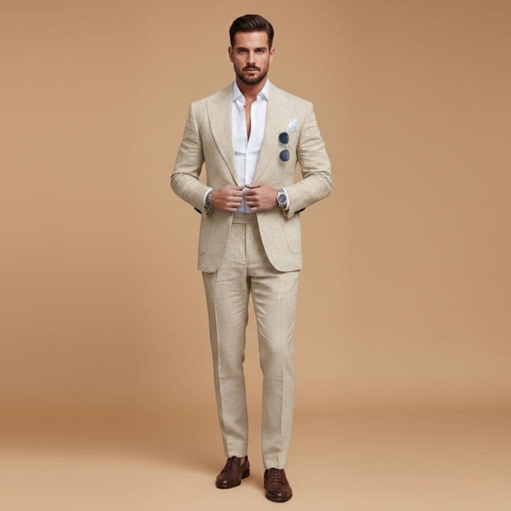 Alessio - Herren Zweiteiler Slim Fit mit Strukturierten Schultern