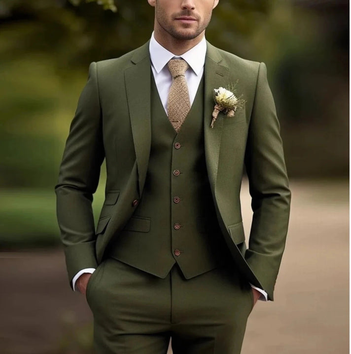 Lorvianix - Herren Anzug Set 3 Teilig Elegant