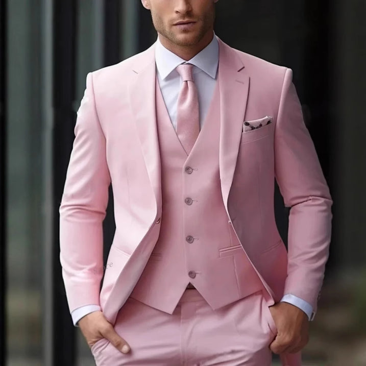Lorvianix - Herren Anzug Set 3 Teilig Elegant