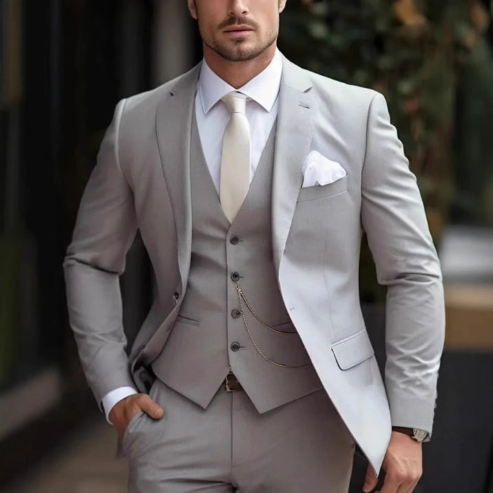 Lorvianix - Herren Anzug Set 3 Teilig Elegant
