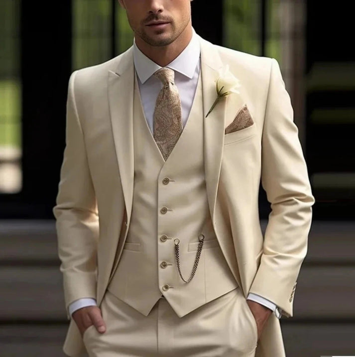 Lorvianix - Herren Anzug Set 3 Teilig Elegant