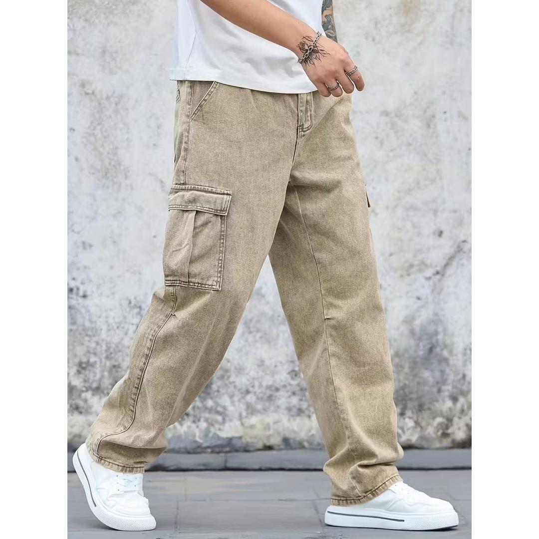 Cozaryn - Herren Cargo Jeans Gerade Passform