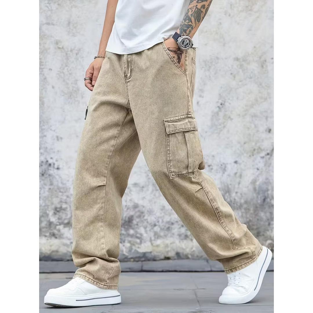 Cozaryn - Herren Cargo Jeans Gerade Passform