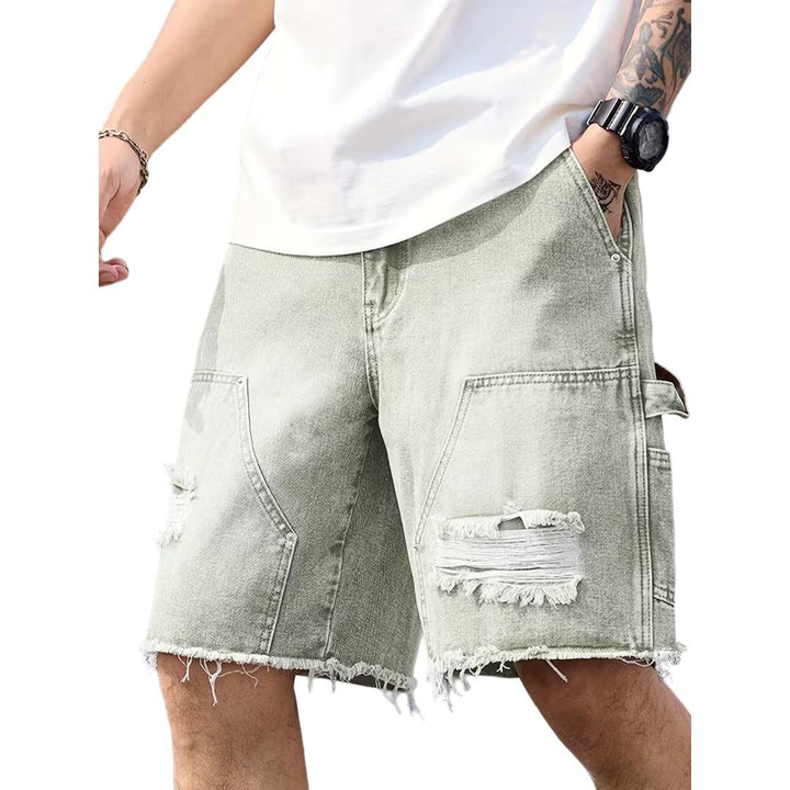 Zayden - Herren Denim Shorts Knie Lang Used Look