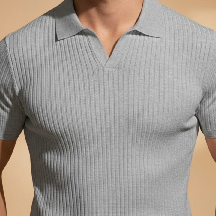 Lioris – Slim Fit Polo Hemd mit Rippendesign