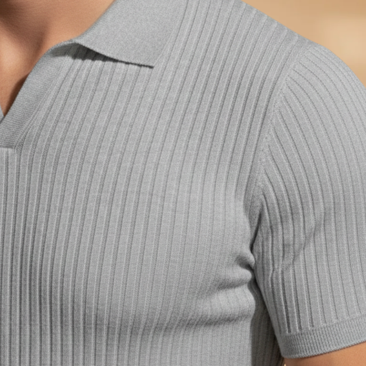 Lioris – Slim Fit Polo Hemd mit Rippendesign