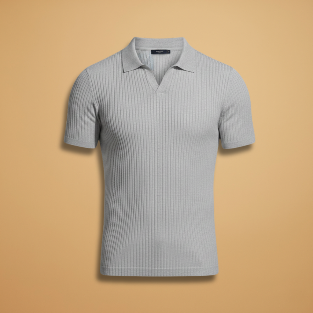 Lioris – Slim Fit Polo Hemd mit Rippendesign