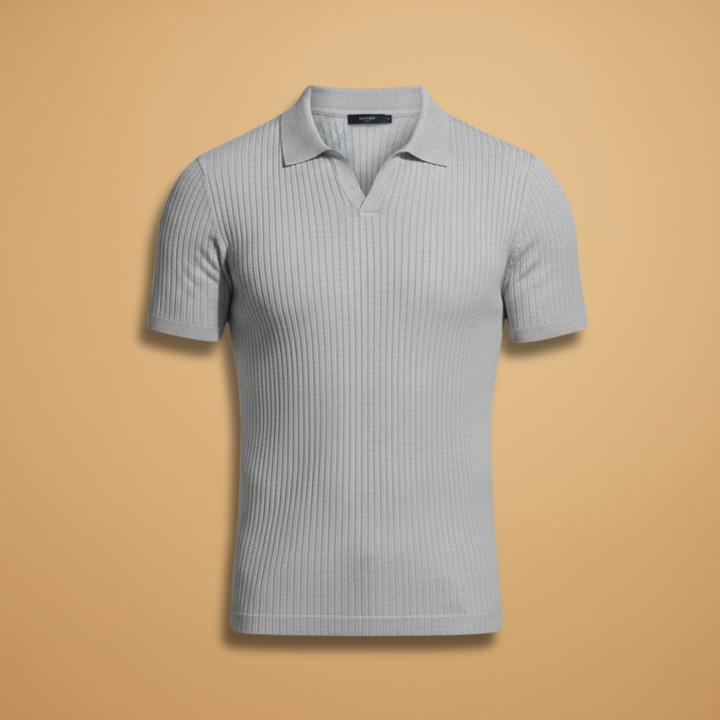 Lioris – Slim Fit Polo Hemd mit Rippendesign