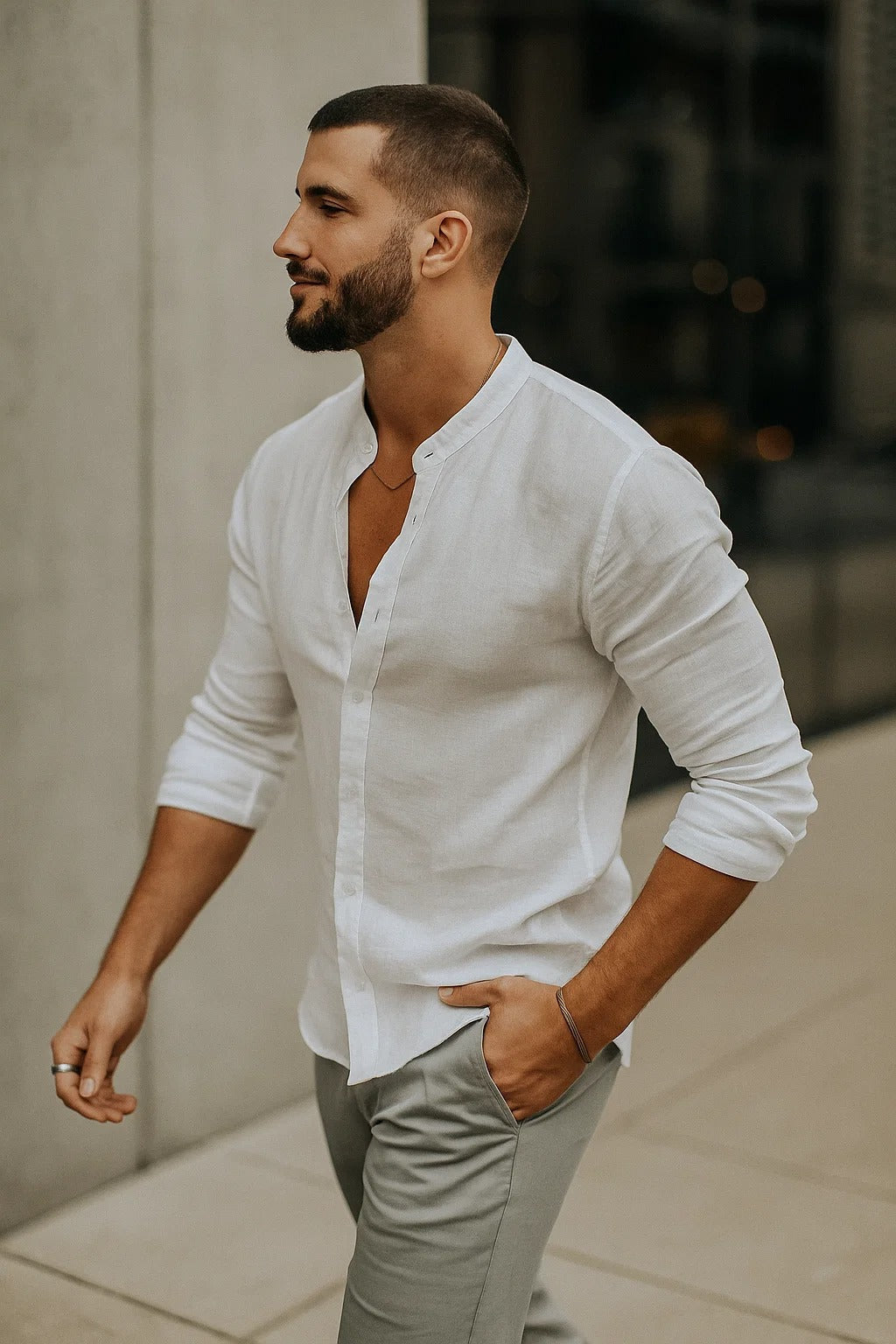 Jarle - Herren Leinen Langarmhemd