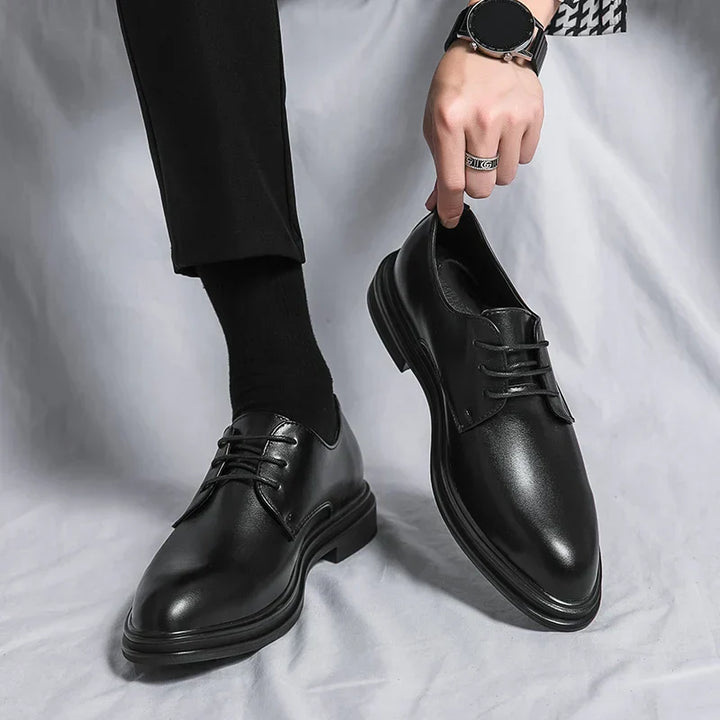 Wentrico - Herren Lackleder Derby Schuhe