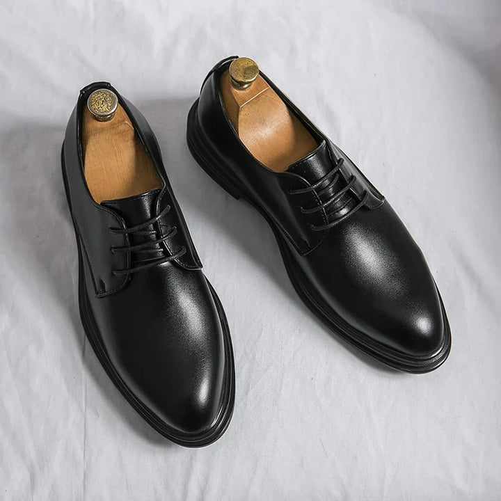 Wentrico - Herren Lackleder Derby Schuhe