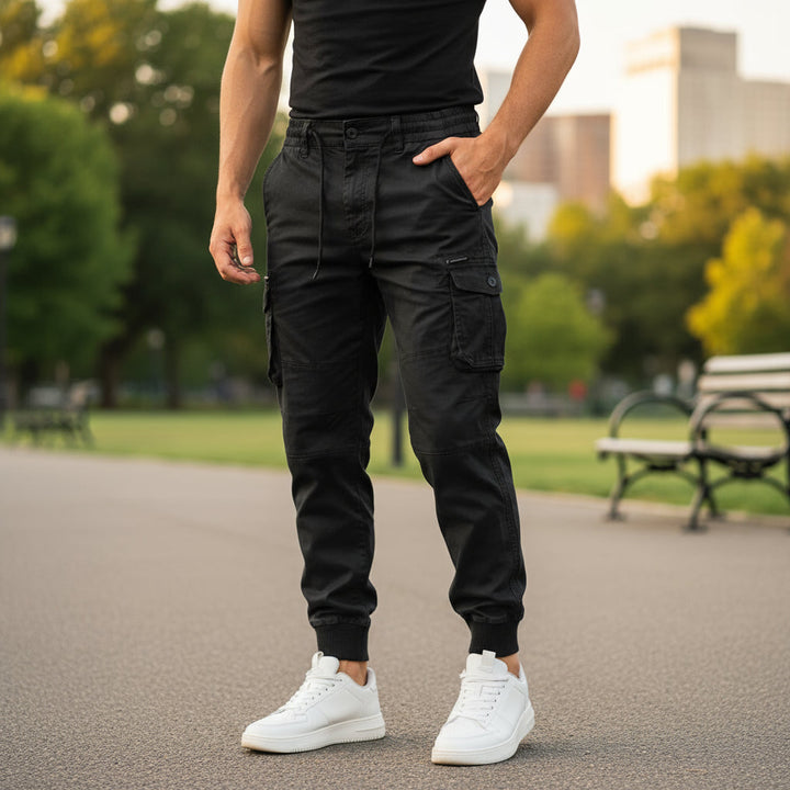 Draven - Herren Cargo Hose Relaxed Fit Funktionale Seitentaschen