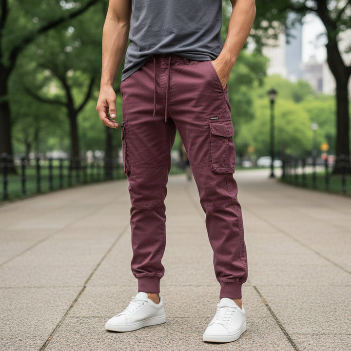 Draven - Herren Cargo Hose Relaxed Fit Funktionale Seitentaschen