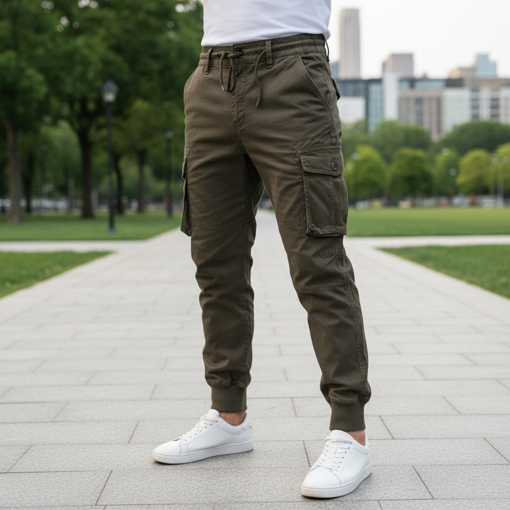 Draven - Herren Cargo Hose Relaxed Fit Funktionale Seitentaschen