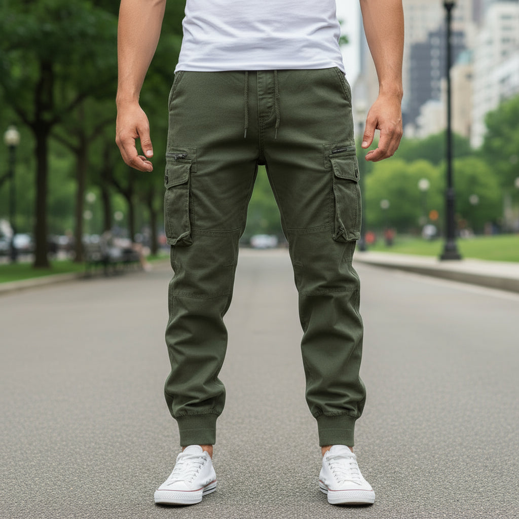 Draven - Herren Cargo Hose Relaxed Fit Funktionale Seitentaschen
