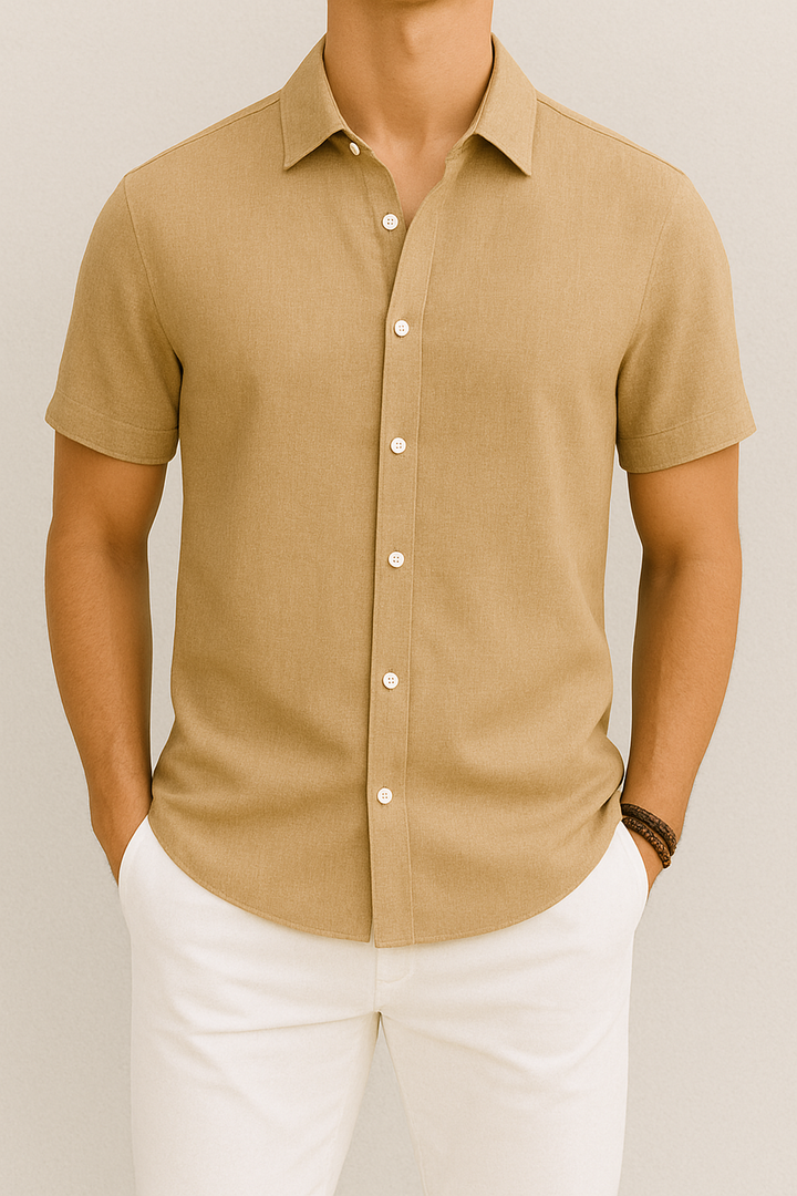 Caelmir - Herren Kurzarm Hemd Minimalistisches Design