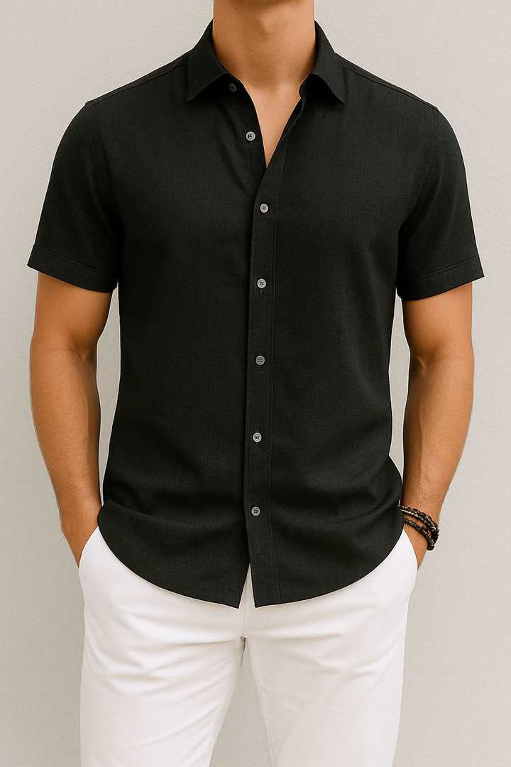 Caelmir - Herren Kurzarm Hemd Minimalistisches Design