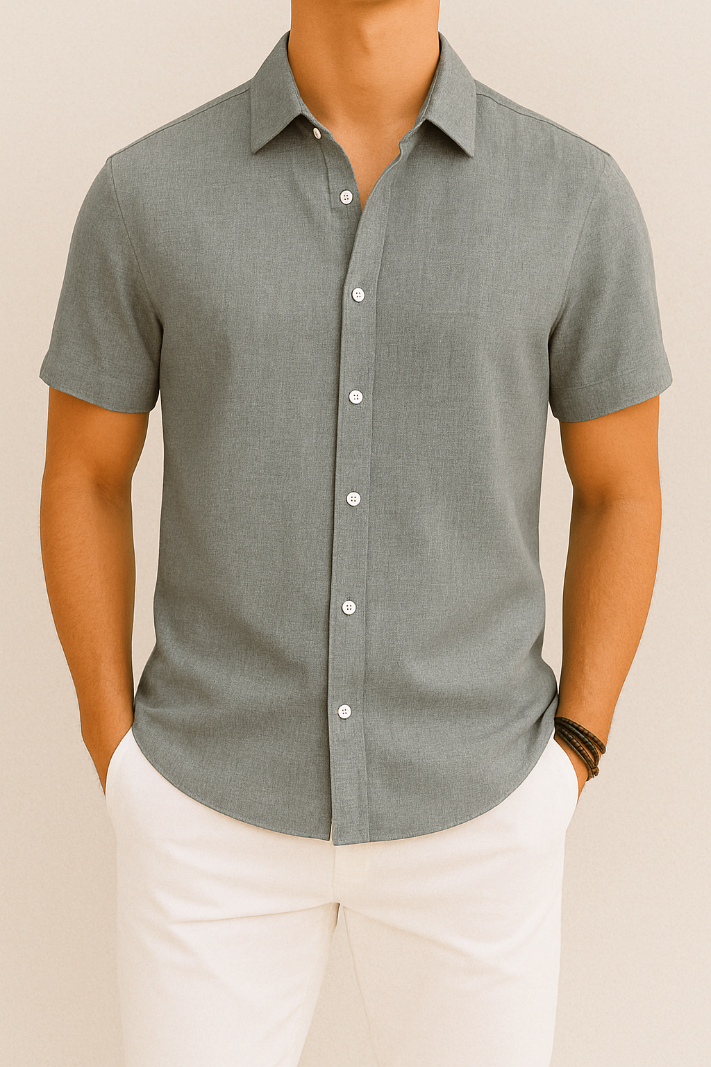 Caelmir - Herren Kurzarm Hemd Minimalistisches Design