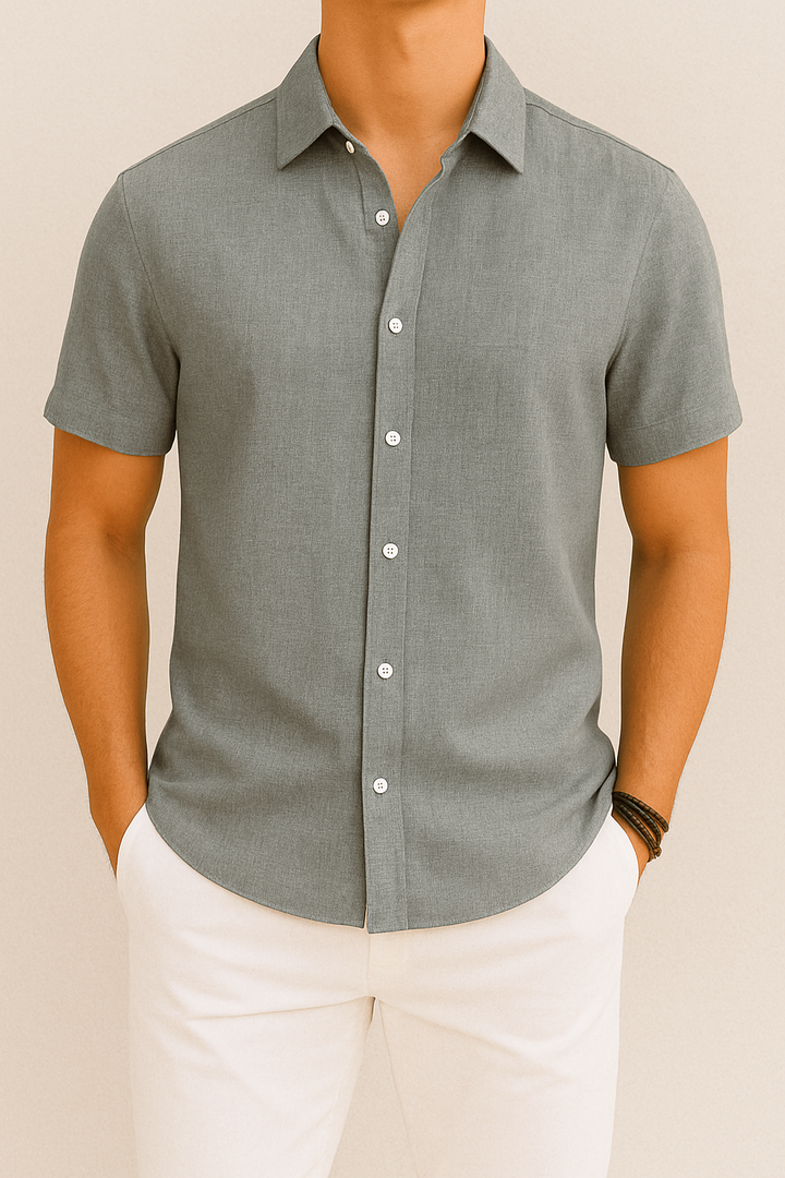 Caelmir - Herren Kurzarm Hemd Minimalistisches Design