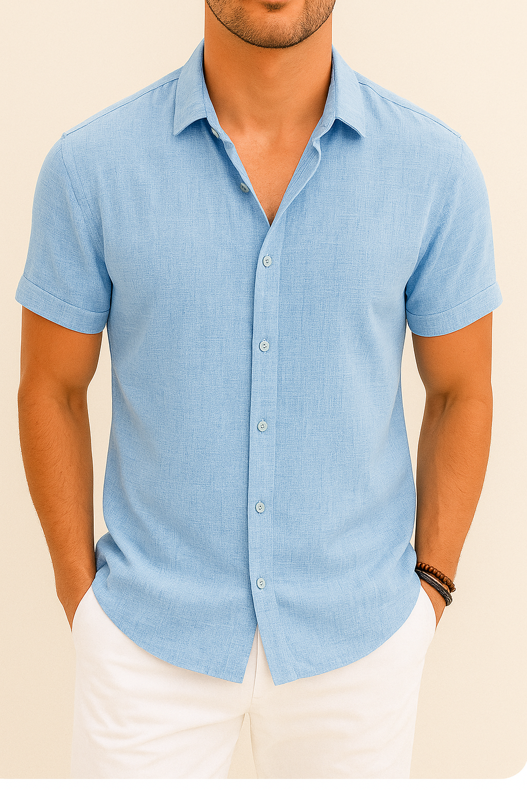 Caelmir - Herren Kurzarm Hemd Minimalistisches Design