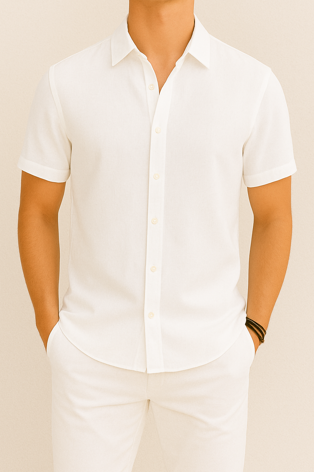 Caelmir - Herren Kurzarm Hemd Minimalistisches Design
