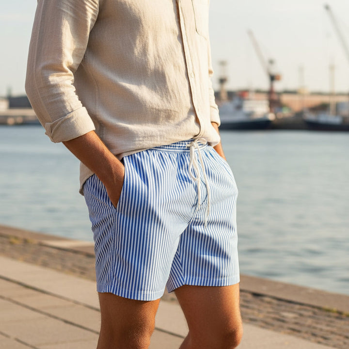 Marivon - Herren Badehose Relaxed Fit Streifen Design