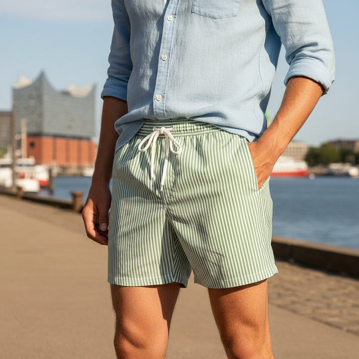 Marivon - Herren Badehose Relaxed Fit Streifen Design