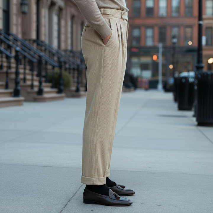Alceo - Men's Classic Fabric Pants Timeless Everyday Style