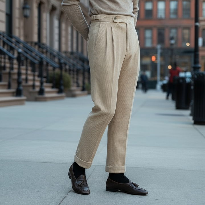 Alceo - Men's Classic Fabric Pants Timeless Everyday Style