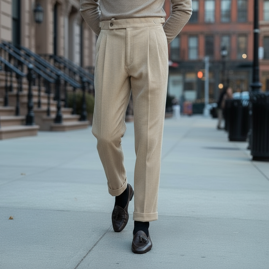 Alceo - Men's Classic Fabric Pants Timeless Everyday Style