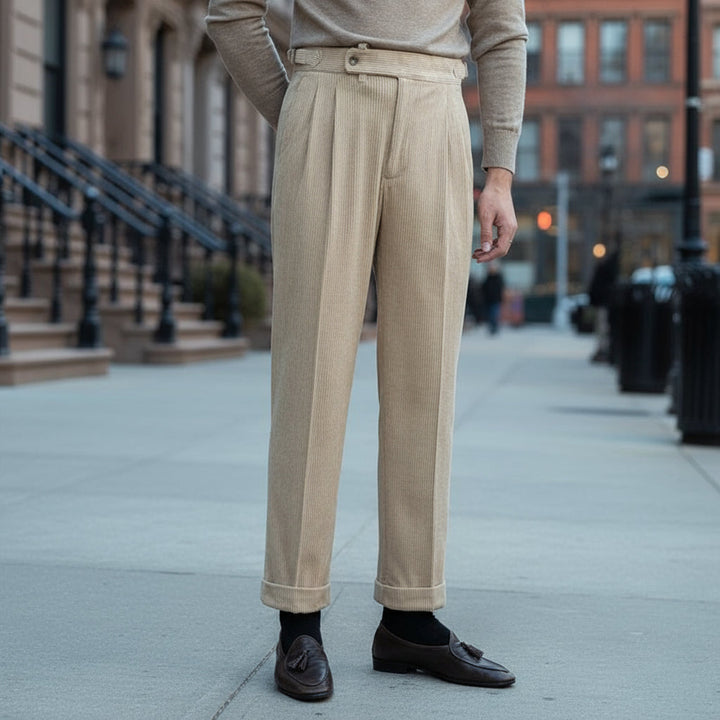 Alceo - Men's Classic Fabric Pants Timeless Everyday Style