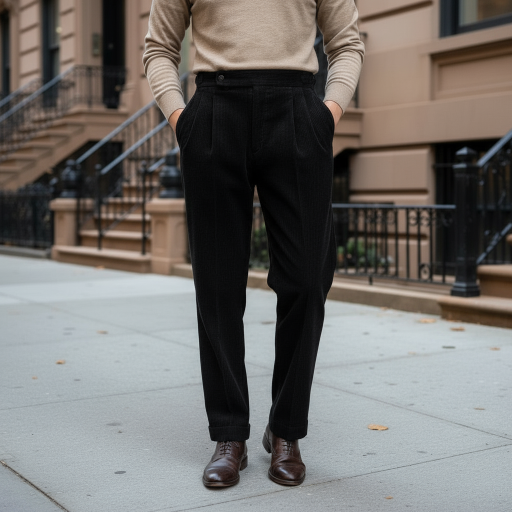 Alceo - Men's Classic Fabric Pants Timeless Everyday Style
