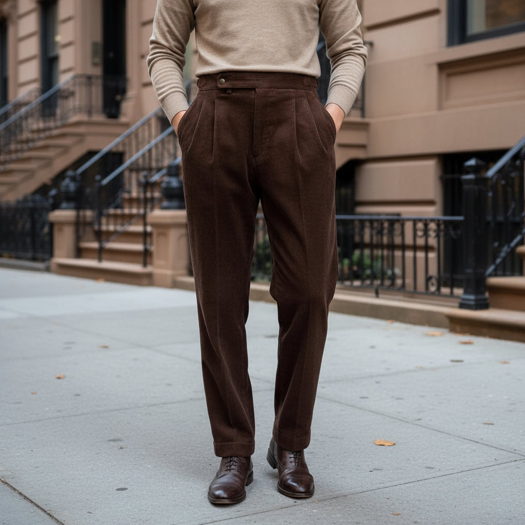 Alceo - Men's Classic Fabric Pants Timeless Everyday Style