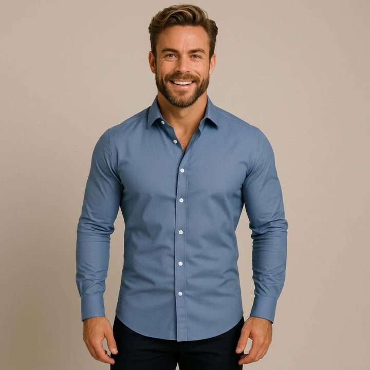 Valerio – Knitterfreies Langarm Hemd Herren
