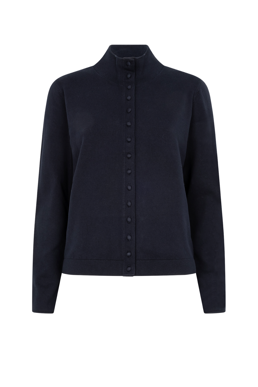 Elegante Strickweste Damen mit Stehkragen & Knopfleiste – kurze warme Strickjacke elegant