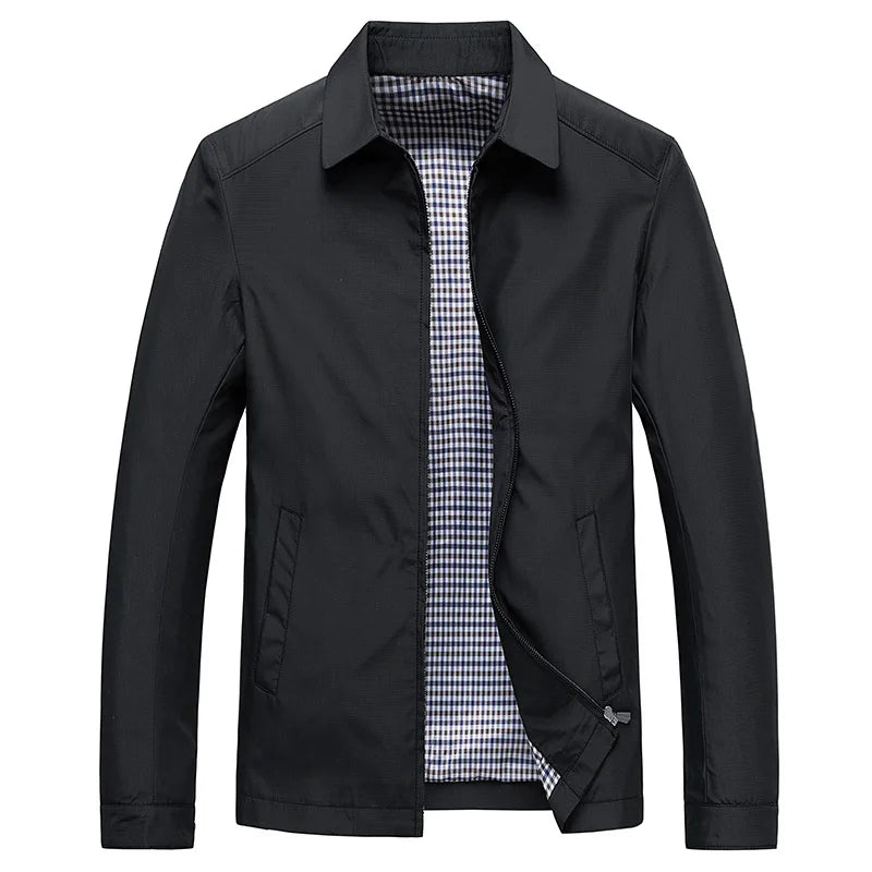 Minimalistische Herrenjacke mit Reißverschluss – Casual Übergangsjacke für Büro & Freizeit