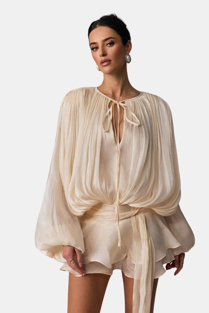 Mioraelle – Plissiertes Minikleid Mit Rüschen Saum