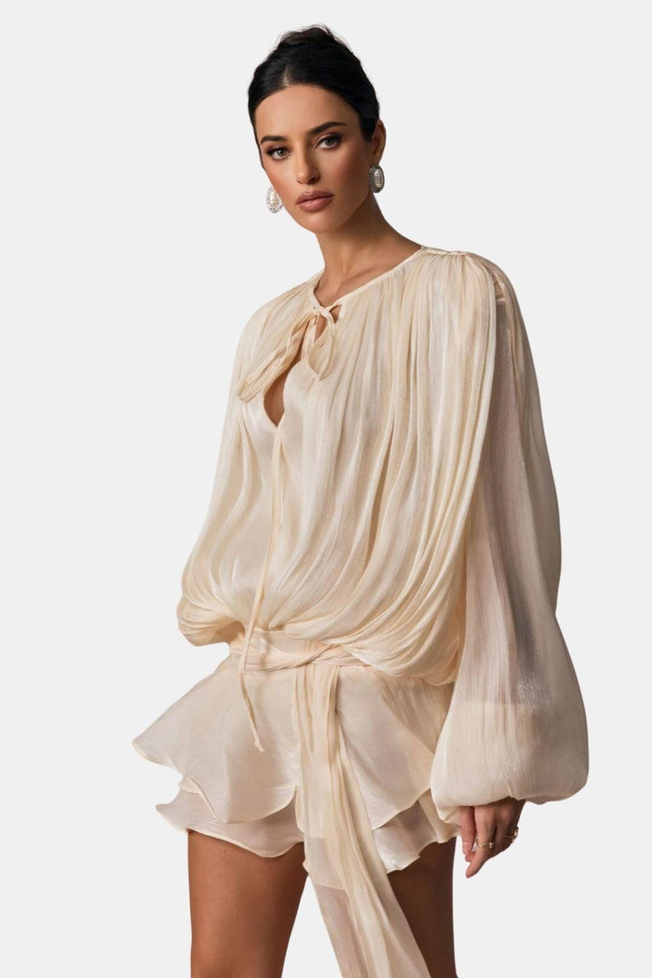 Mioraelle – Plissiertes Minikleid Mit Rüschen Saum