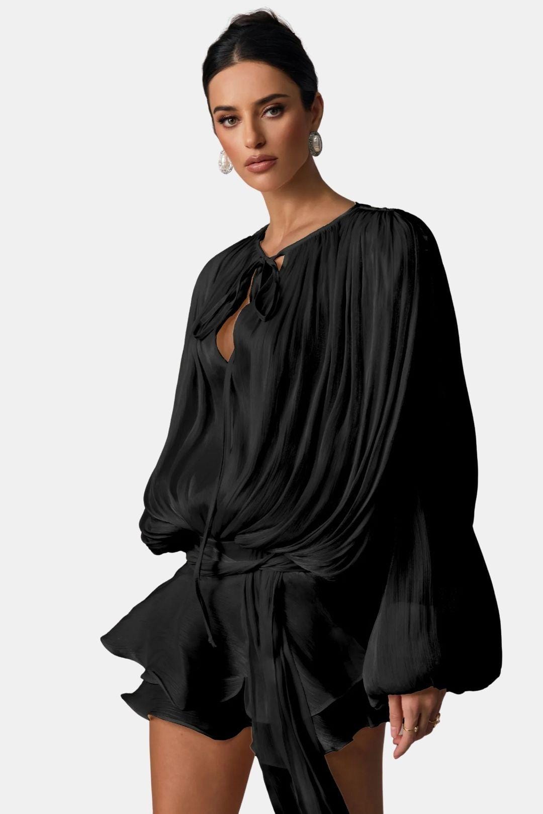 Mioraelle – Plissiertes Minikleid Mit Rüschen Saum