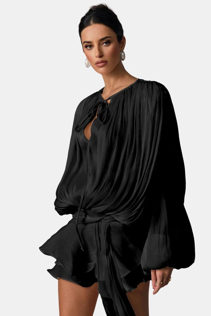 Mioraelle – Plissiertes Minikleid Mit Rüschen Saum