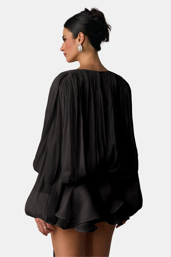 Mioraelle – Plissiertes Minikleid Mit Rüschen Saum