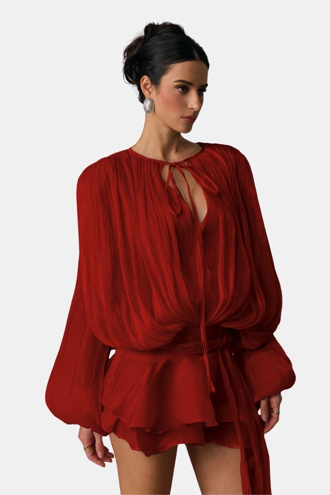 Mioraelle – Plissiertes Minikleid Mit Rüschen Saum