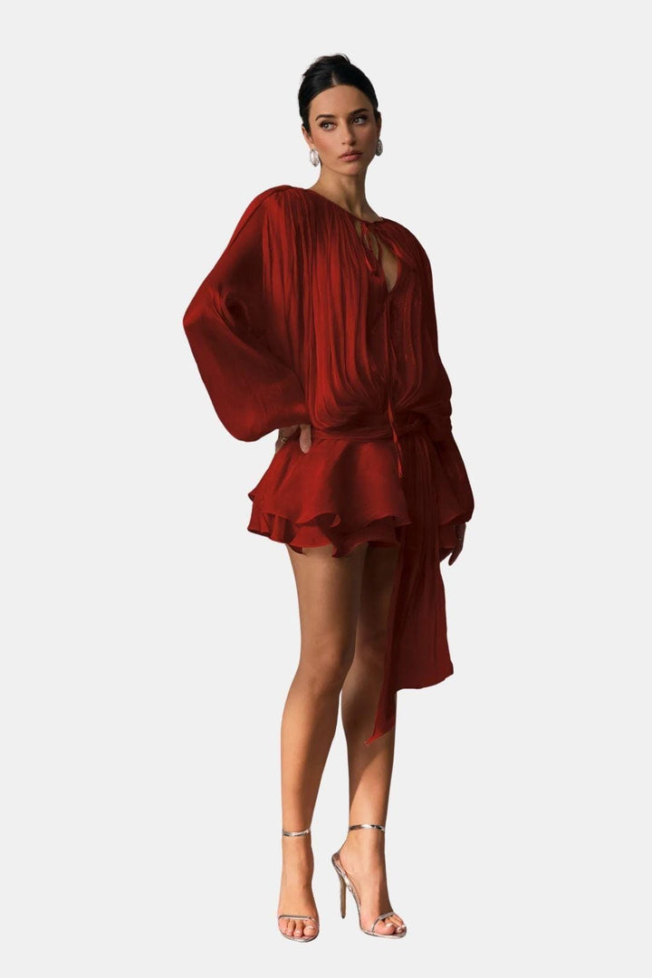 Mioraelle – Plissiertes Minikleid Mit Rüschen Saum