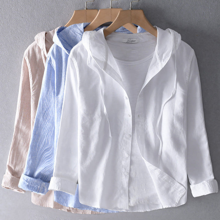 Women's Lightweight Hooded Blouse Casual Summer Top